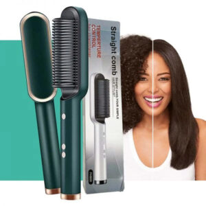 Multifunctional Hair Straightener Brush with Built-in Comb