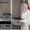 Pack of 4 Foldable  Storage Box with Handles for Clothes, Toys & Accessories