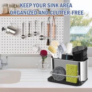 Kitchen Sink Caddy With Soap Dispenser Stainless Steel