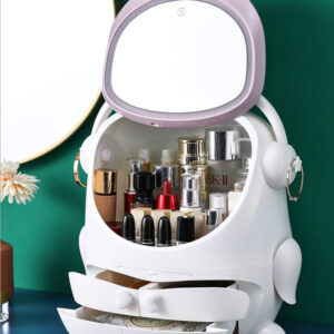 Desktop Cosmetic Storage Box With Led Mirror