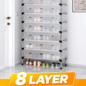 Dust Proof Multi Layer Shoe Rack (8 Layer)