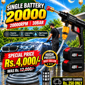 Single Battery Cordless High Pressure Washer Gun For Car, Solar Home Cleaning With Box